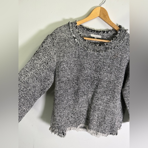 IRO Brand black and white knit top with fringe size EU 38 / US medium - Picture 3 of 11